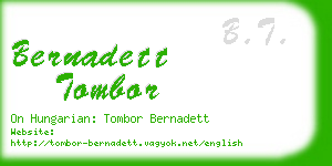 bernadett tombor business card